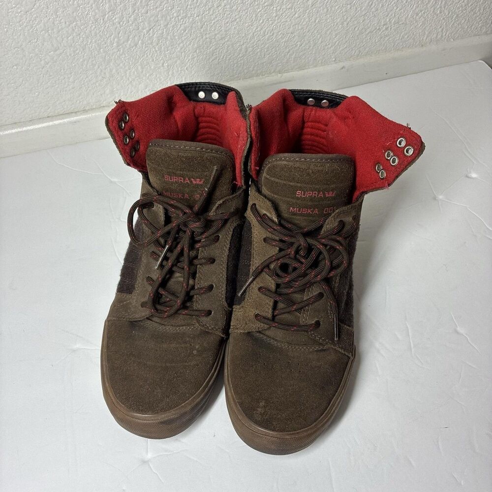 SUPRA Skytop Muska 001 Shoes Mens Size 7 Brown Suede High Top Skate Sneakers - Picture 16 of 16